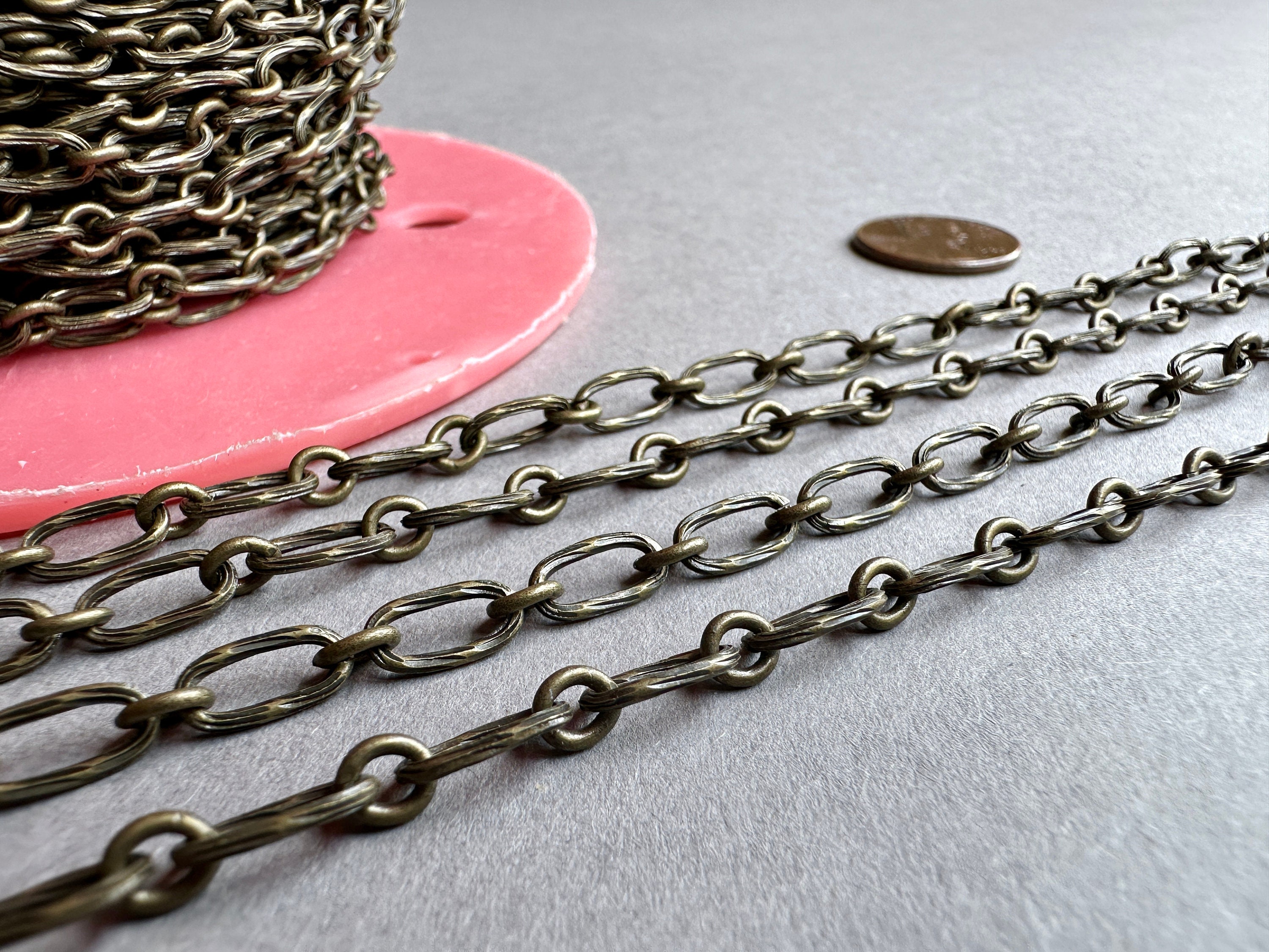 ★ADERERROR★ Rectangular chain Gorgeous Etched Rectangular Linked Brass Chain. Sold per