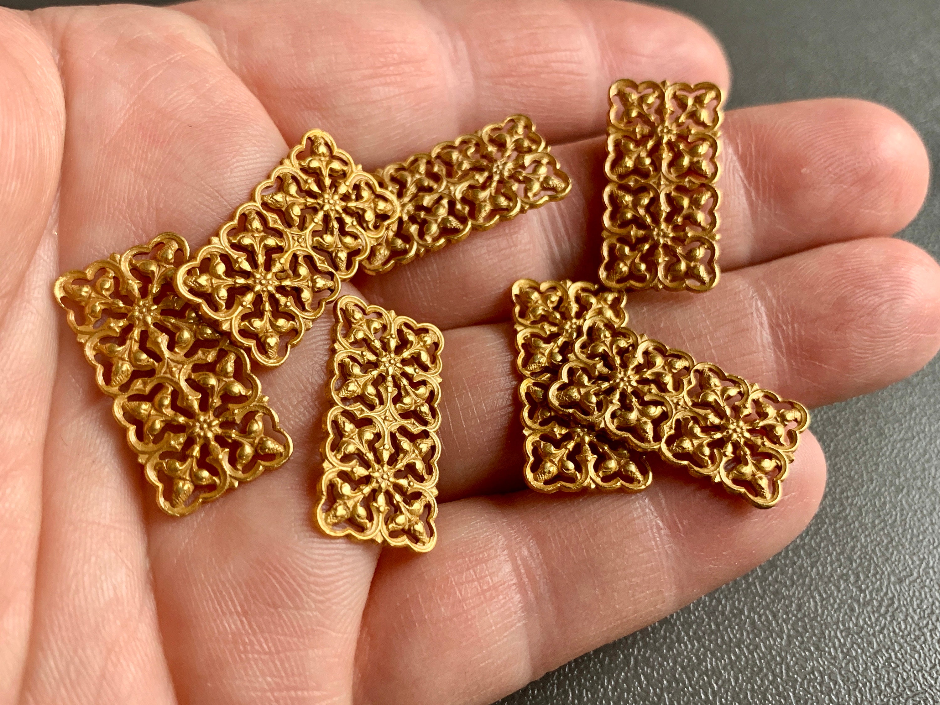 GORGEOUS Russian gold plated brass component! Such intricate details!