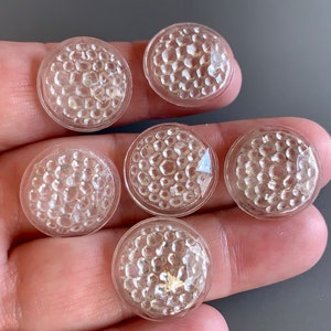 Gorgeous vintage faceted bicycle reflector glass cabs!! Sold per pair. SKU 00338