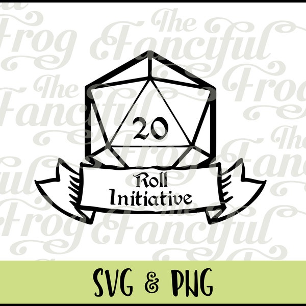 Download - D&D Roll Initiative - Crit Pathfinder Gamer DnD - D20 RPG Game Dice - PNG SVG  Vector Digital Image - Cricut Silhouette