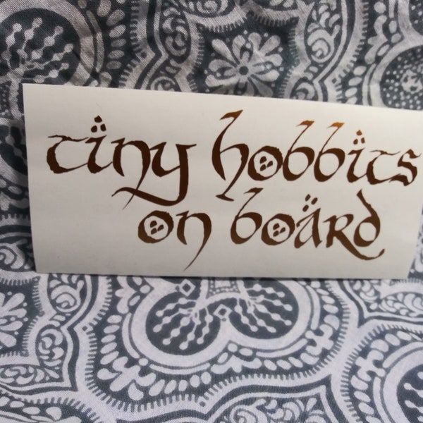 Tiny Hobbits on Board - Baby on Board - Lord of the Rings - The Hobbit - Vinyl Decal Sticker - Lonely Mountain