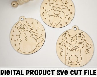 Julprydnad SVG laserskuren fil, DIY-målningskit (digital fil)