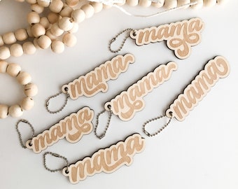 Retro Mama Keychain Laser Cut File, SVG (Digital Download)