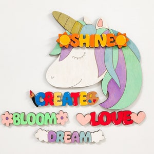 Laser geschnitten Datei SVG digitale Datei Einhorn austauschbare SVG Dekor