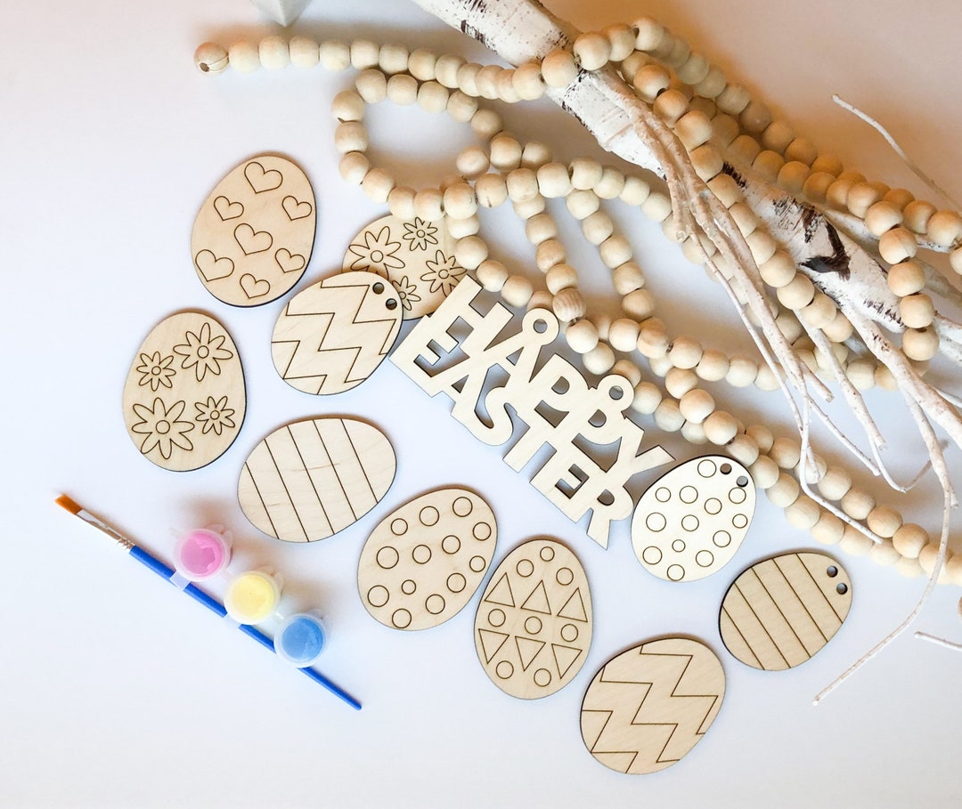 Easter Egg Garland SVG Laser Cut File, DIY Paint Kit (digital File) - Etsy
