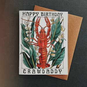 Happy Birthday Crawdaddy Crawfish Card