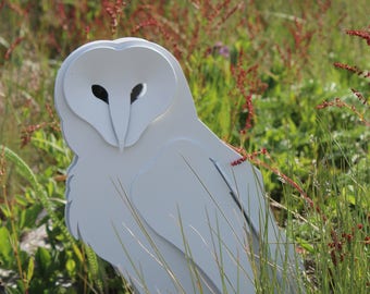 Free Shipping!, Snowy Owl Sculpture, Metal Barn Owl, Garden Art, Garden Ornament, Full Size Owl, Snow Owl, Sculpture