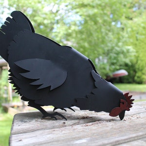 Free Shipping!, Welded Hen Garden Sculpture, Yard Art, Barnyard Chickens, Steel Hen Garden Ornament, Metal Rustic Farmyard