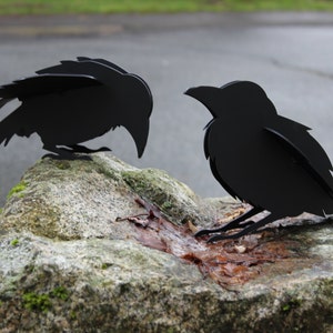 Free Shipping!, Crow, Raven, Garden Sculpture, Yard Art, Outdoor Decor, Crow Sculpture, Raven Sculpture,  Baby Bird Art