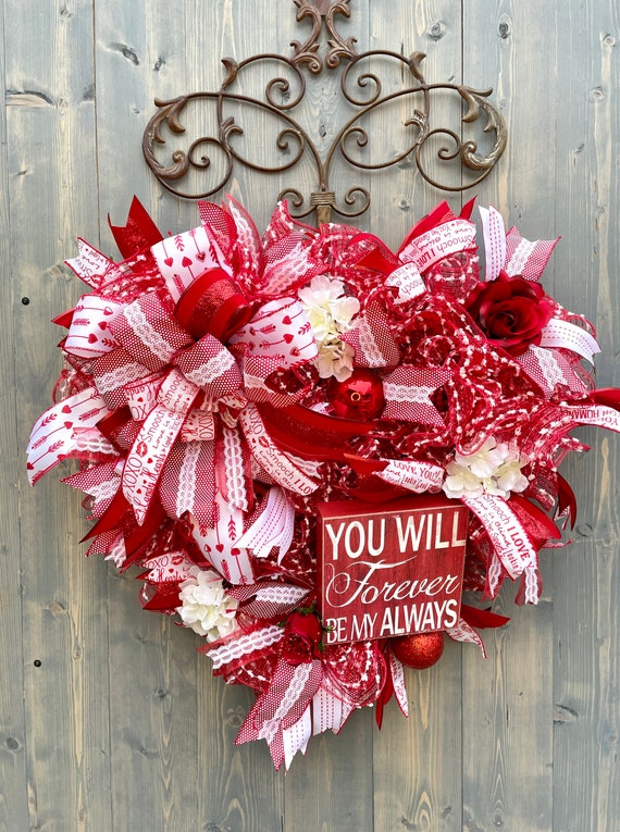 Valentines Day Decor, Valentines Day Wreath, Valentine Decor for Front  Door, Heart Wreath, Valentines Day Gifts, Elegant Entryways 