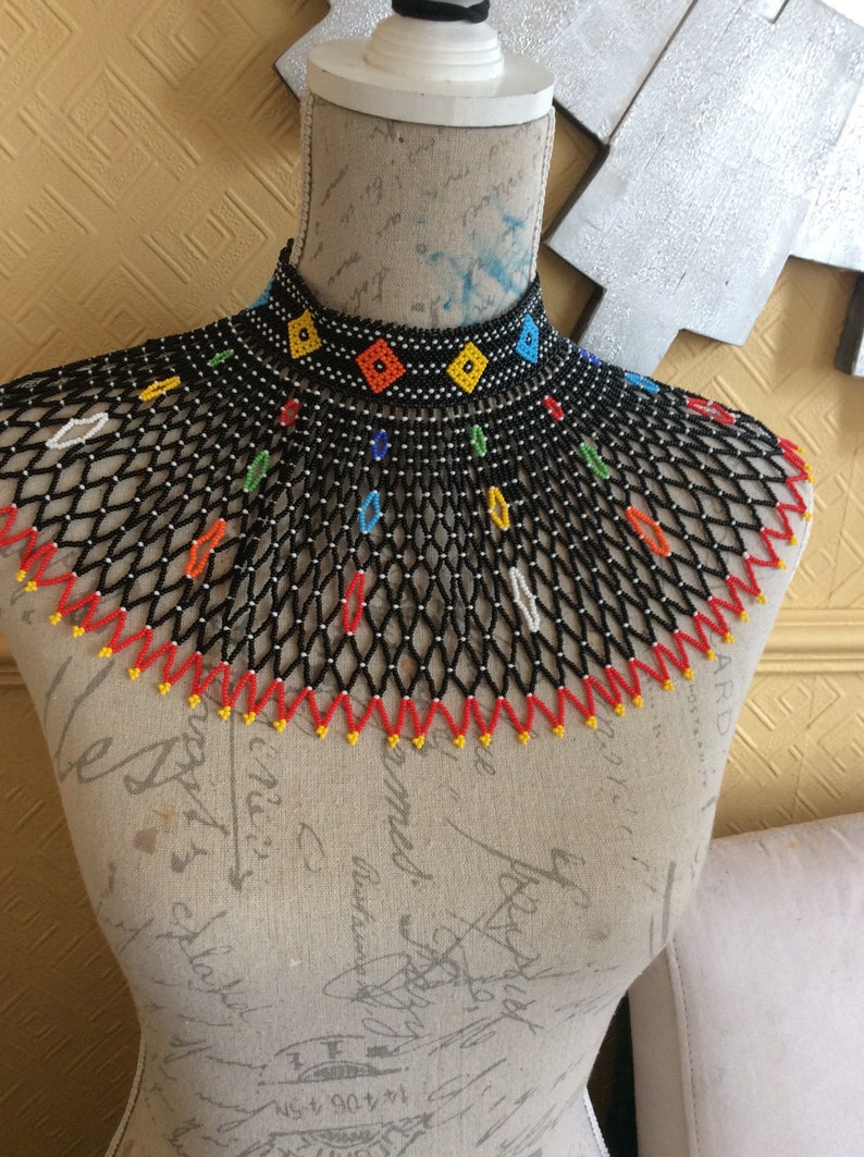 Layered Zulu beaded necklace