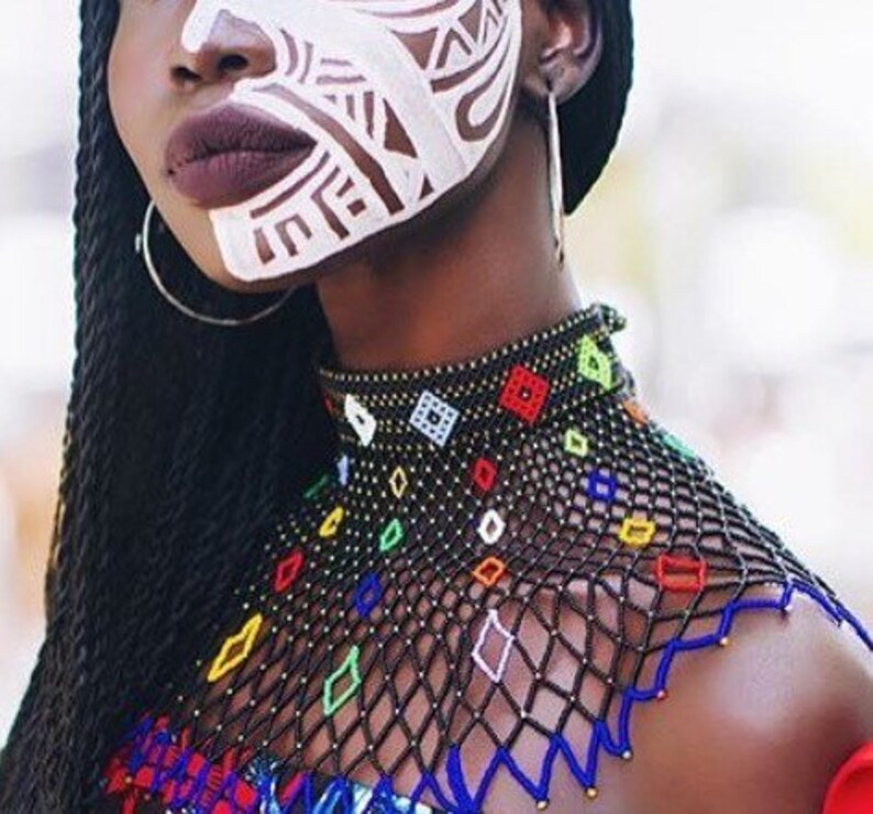 Layered Zulu beaded necklace