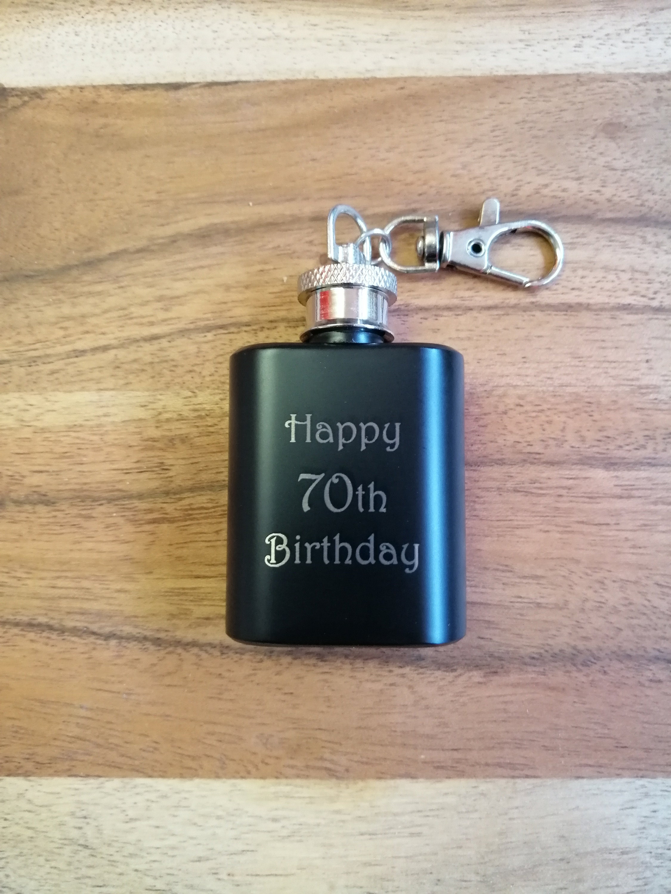 Metallic Blue personalised hip flask with your message or photo and message