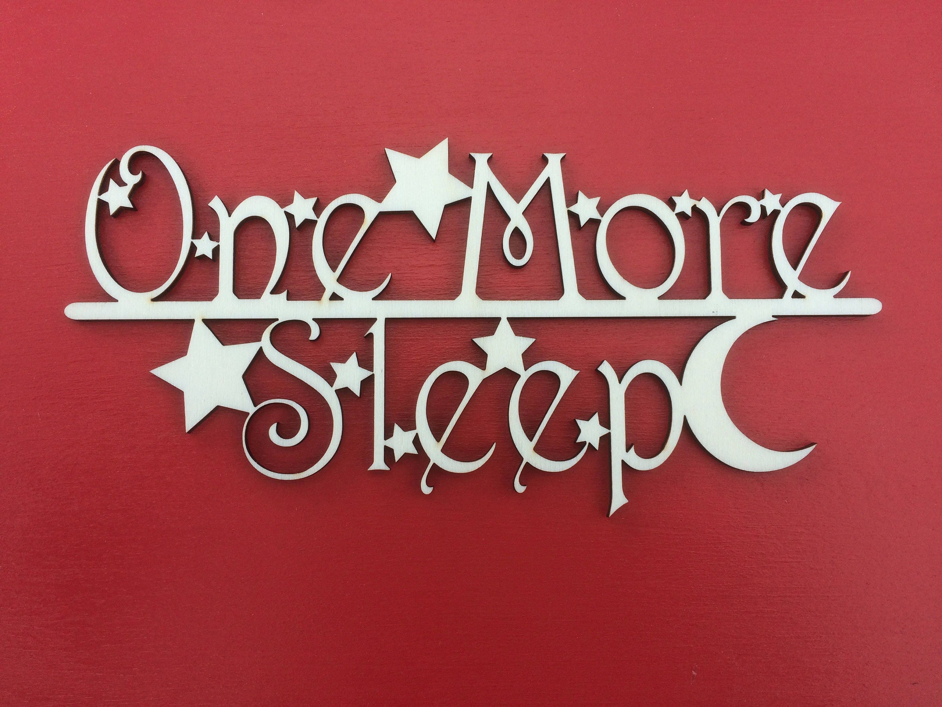 One More Sleep Christmas Eve Box Sign With Stars