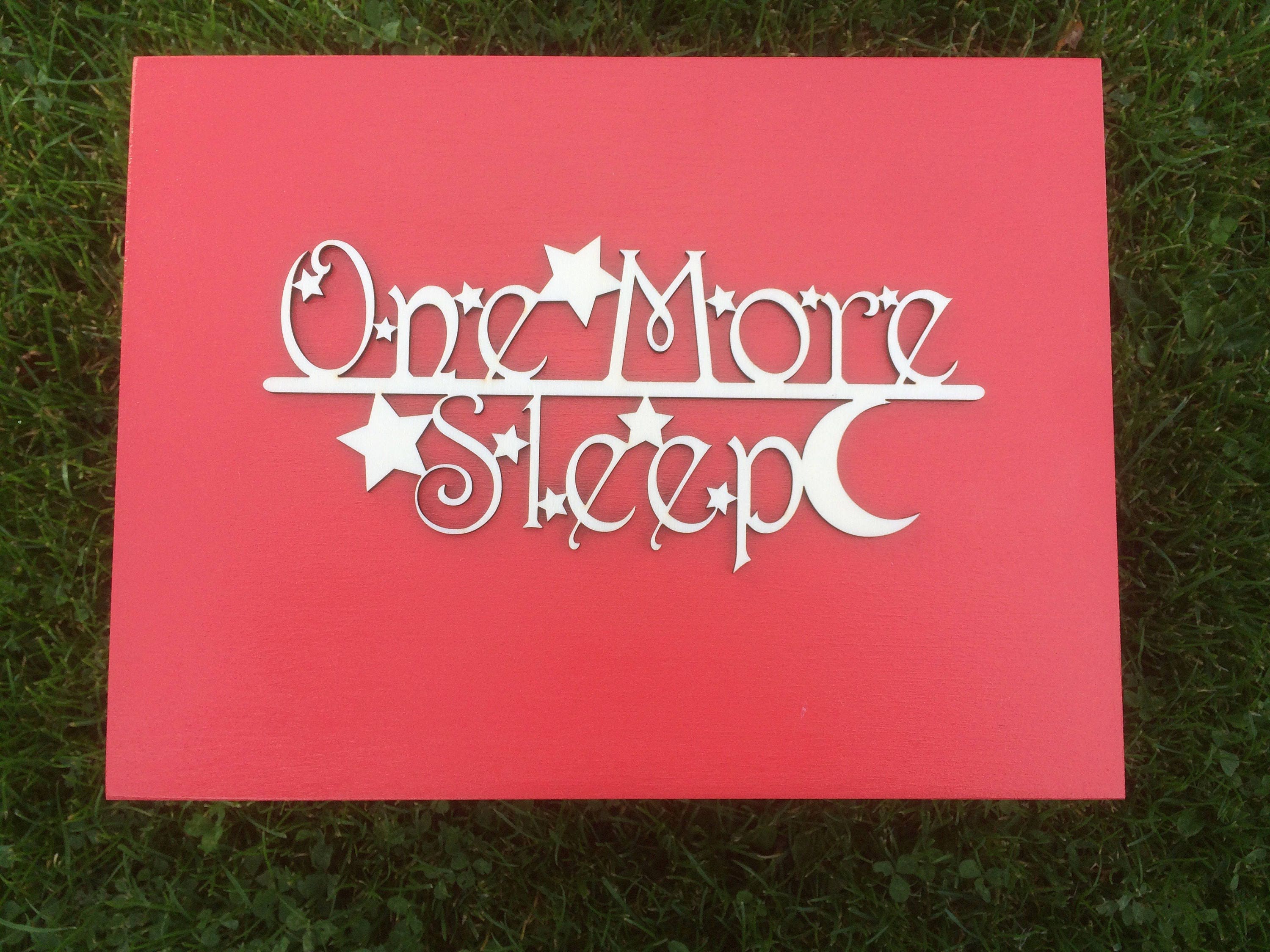 One More Sleep Christmas Eve Box Sign With Stars