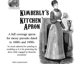Digital- ALL sizes Kimberly's Kitchen Apron Pattern 1880-1890