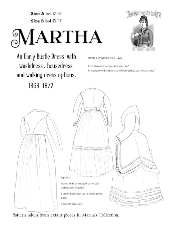 Martha: a Dress for Every Occasion 1868-1872 -sewing Pattern Martha: a Dress for Every Occasion 1868-1872 -sewing Pattern