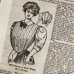 May Manton Hemdtaillenmuster - eine Größe nur 38 ”Büste- Kopie des Originalschnittes -Schnittmuster
