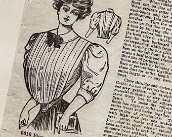 May Manton shirtwaist pattern - one size only 38” bust- copy of original pattern -Sewing Pattern