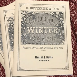 Winter 1874-1875 Reproduction Pattern Catalog