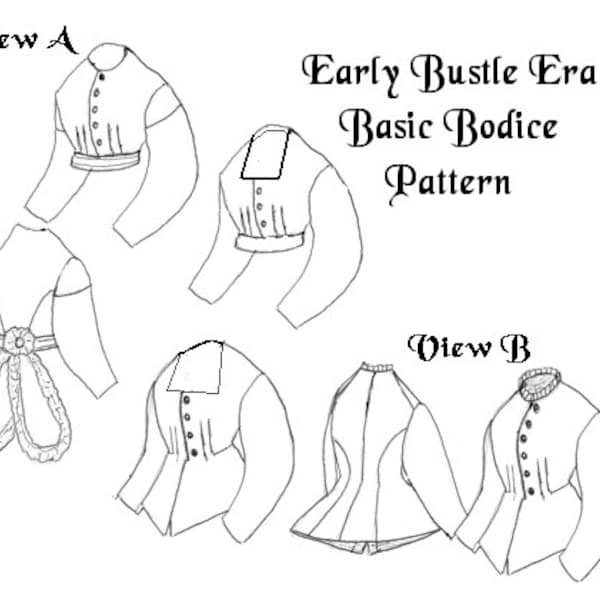 Early Bustle Era Bodice Pattern- Sewing Pattern