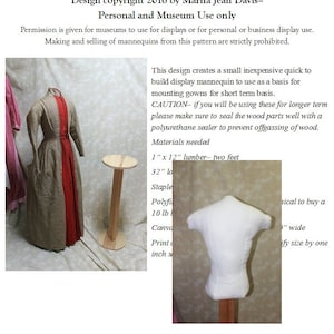 Downloadable Pattern for Display Mannequin for Antique Gowns