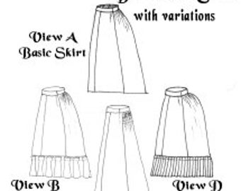 Basic Bustle Era Skirt Pattern