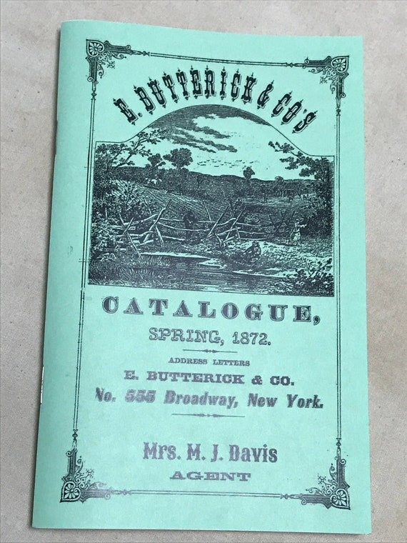 1872 Reprint Butterick Pattern Catalog Etsy