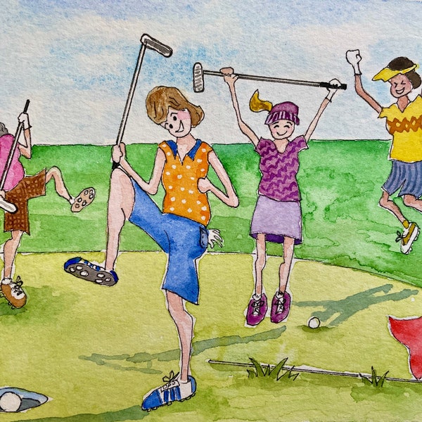 LIVE LAUGH GOLF! Fun Golf Note Cards Set of 8 Prints, Golf Gift, Golf Prize, Golf Favors, Women Golfers, Golf Humor, Golf League, Golf Art