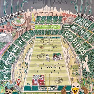 Philadelphia Eagles Watercolor Art Print: Lincoln Financial Field