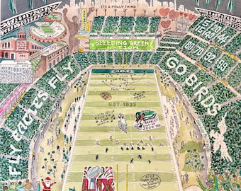 Philadelphia Eagles Watercolor Art Print: Lincoln Financial Field