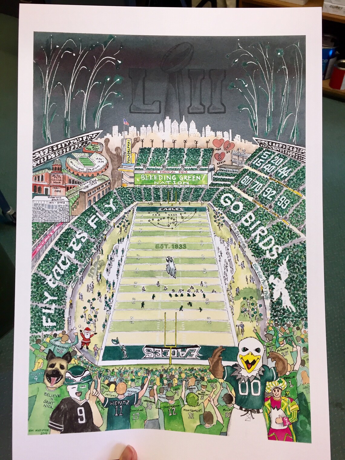 PHILADELPHIA EAGLES POSTER Sports Art Print Philly Etsy