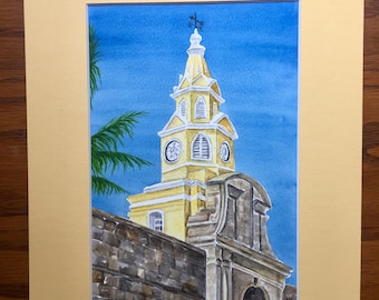 CLOCK TOWER: Cartagena, Colombia, La Torre de Reloj, Walled City, Boca del Puente, Mouth of the Bridge, Getsemani, Old City, Architecture