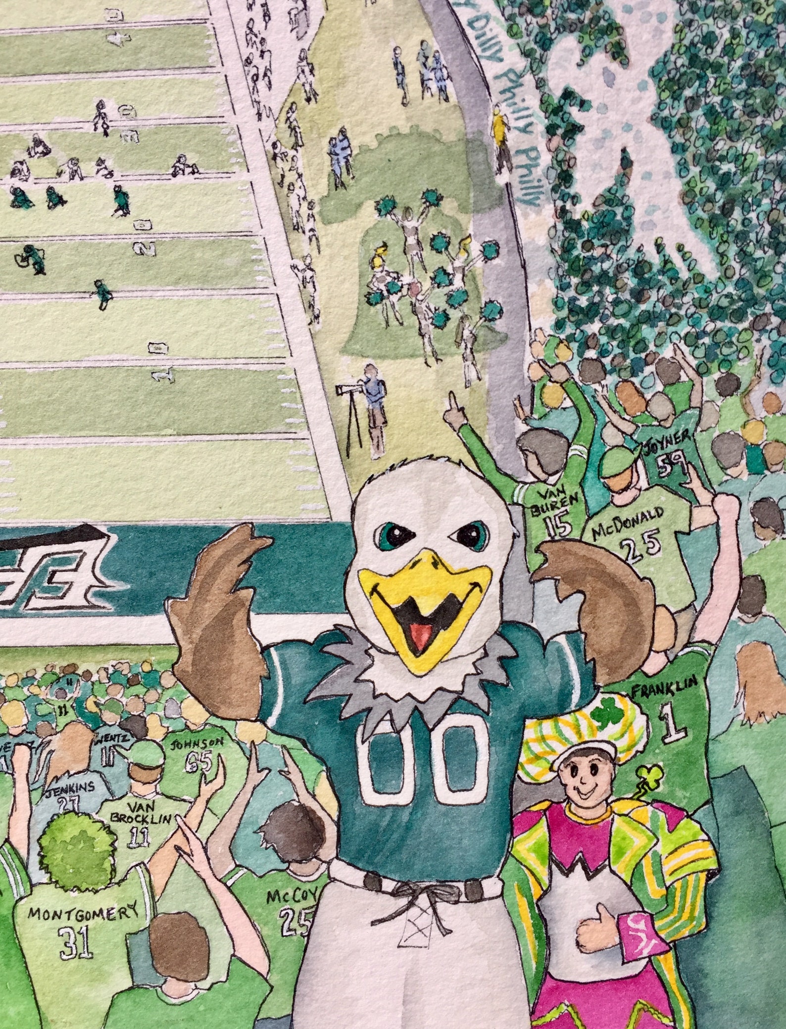 PHILADELPHIA EAGLES POSTER Sports Art Print Philly Etsy