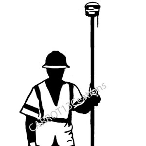 GPS Surveyor holding RTK Rover svg, png, and jpg file for vinyl decal or other project