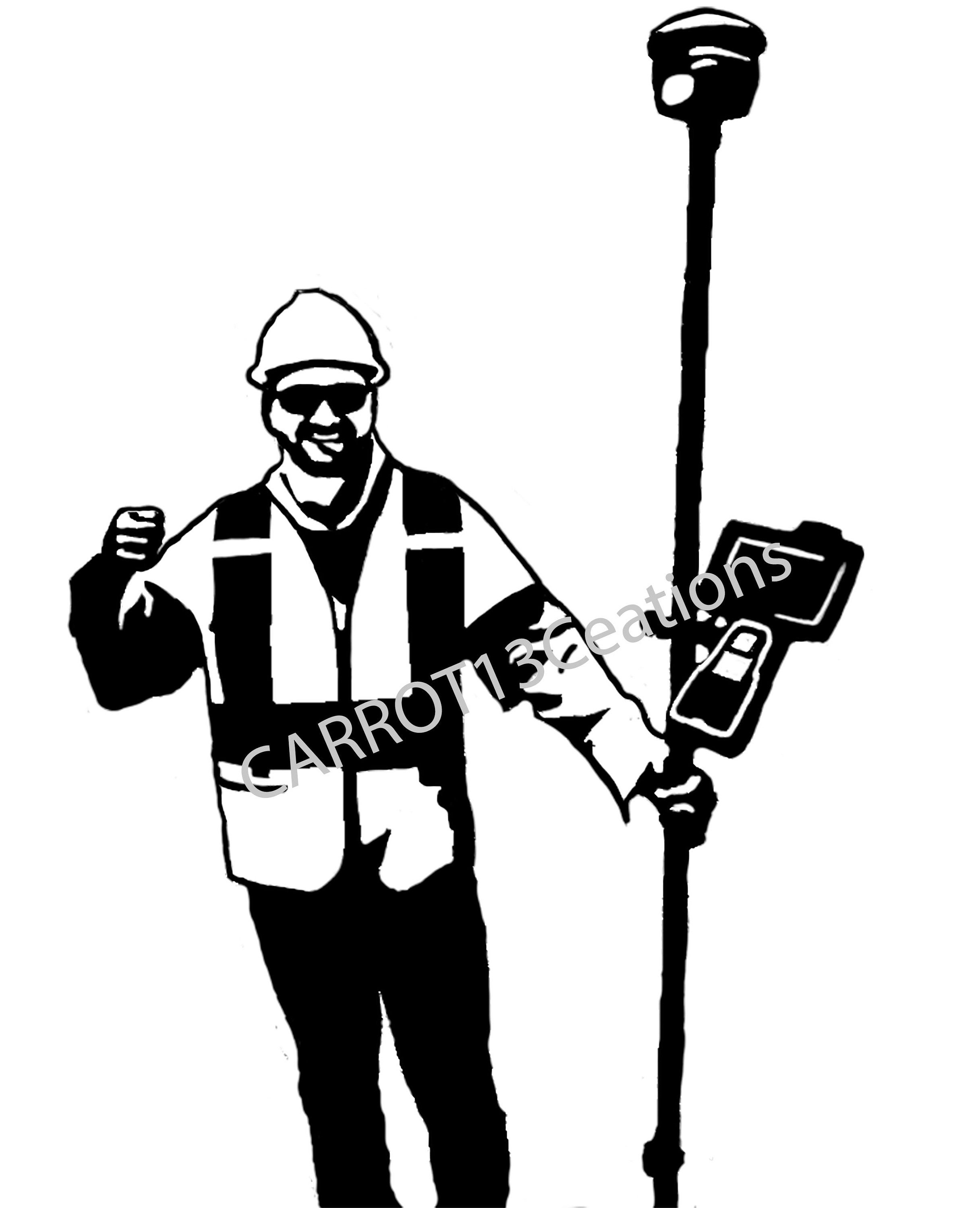GPS Surveyor2 Holding RTK Rover Svg, Png, and Jpg File for Vinyl Decal ...