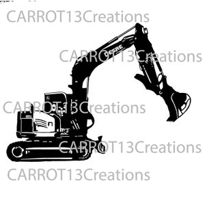 Graafmachine Bouwmachines Deere 85G SVG, PNG & JPG bestanden voor vinyl decal massief bestand voor hardhat decal cricut, silhouet