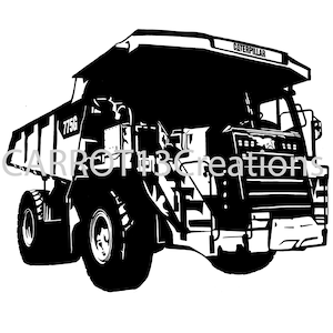 Dump Truck Construction Equipment SVG, PNG & JPG files for vinyl decal for tshirt, mug, hardhat decal cricut, silhouette