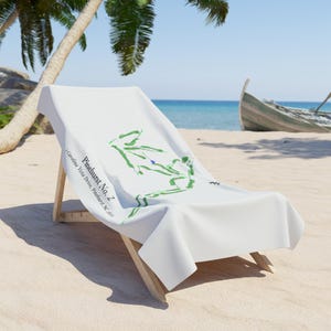 Golf Platz Karte Strandtuch, Handtuch für Golfer, Golf Handtuch für Sportbegeisterte, Pinehurst No 2 Map Handtuch, Platz Dekor Handtuch, Unikat
