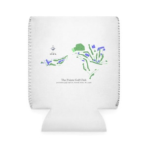 Mappa del campo da golf The Pointe Golf Club, OBX Golf, custodia per refrigeratore per lattine, portabevande, bomboniera per festa di fine anno, regalo per fan del golf
