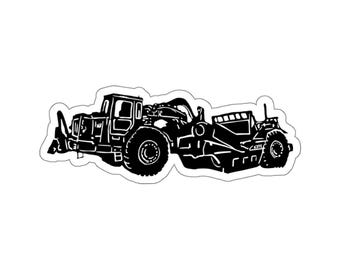 Motor Scraper Construction Equipment-637E Sticker, Excavator Decal, Heavy Machinery Label, Vehicle Vinyl Sticker