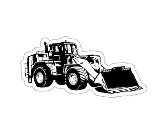 Sticker bouwmachines wiellader, sticker zware machines