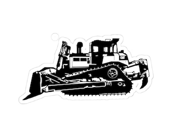 Construction Equipment Sticker, Bulldozer Decal for Builders, Heavy Machinery Label, Vehicle Vinyl Sticker, Industrial Tool Sticker, CAT D8R