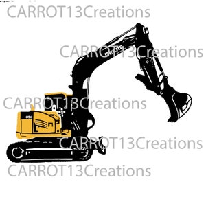 Graafmachine bouwmachines 2 kleuren Deere 85G SVG-, PNG- en JPG-bestanden voor vinyl sticker solide bestand voor veiligheidshelm sticker cricut, silhouet