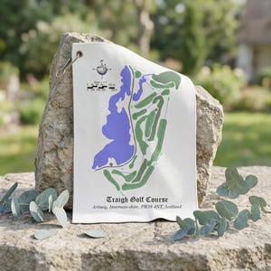 Course Map Golf Towel | Traigh Golf Course Map Print