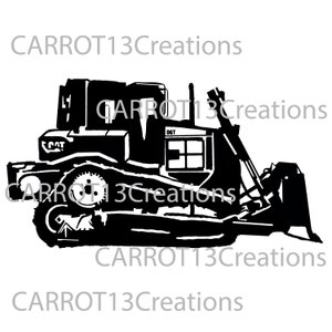 Dozer D6T bouwapparatuur SVG-, PNG- en JPG-bestanden voor vinyl decal solide bestand voor veiligheidshelm sticker cricut, silhouet
