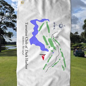 Golf Tücher, Tarratine Club of Dark Habor, Kursplan Design - Personalisieren Sie für Turniere - Geschenk für Golfbegeisterte, Personalisiertes Logo