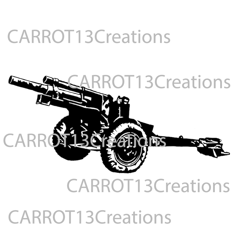 Download Field Artillery 105mm Howitzer Svgpngjpg Files For Vinyl Etsy