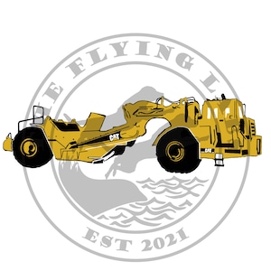 Motor Scraper Construction Equipment (621F) 3 Color - SVG, PNG & JPG bestanden voor vinyl decal solid file voor hardhat decal cricut, silhouet