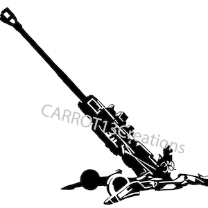 Artillerie de campagne M777 Howitzer Fichiers svg, png, jpg pour sticker vinyle, cricut, Silhouette